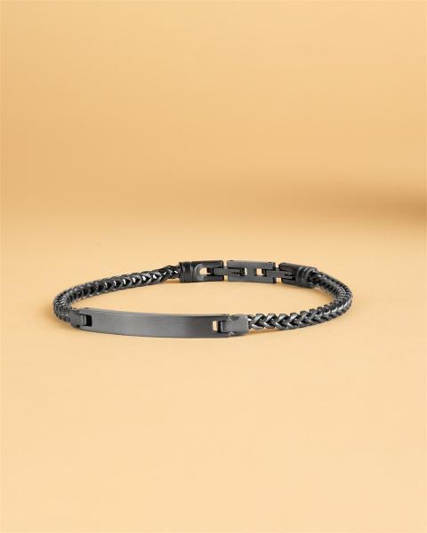 3mm Fuchsschwanzarmband aus Edelstahl mit schwarzem Finish - Memento Black